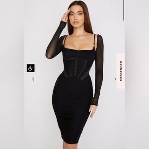 House of CB FREYJA BLACK GATHERED CORSET DRESS